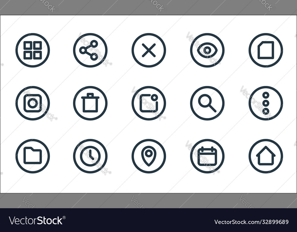 Basic ui line icons linear set quality vector image Basic ui line icons linear set quality