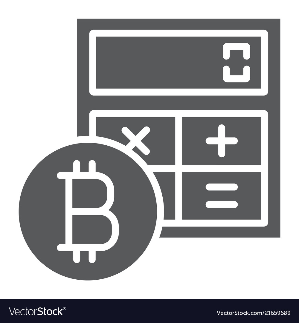 Bitcoin Calculator Glyph Icon Finance And Money Vector Image