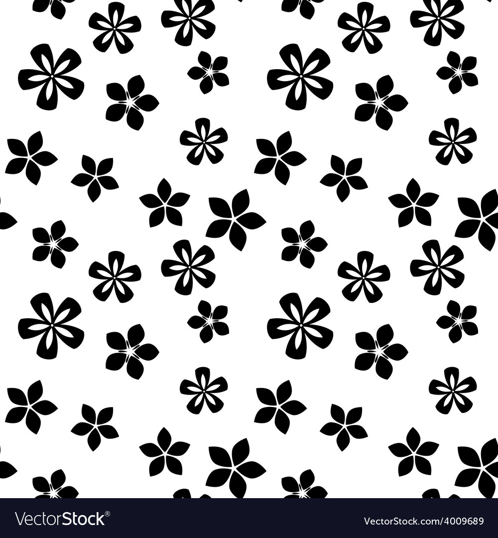 Black and white flower pattern Royalty Free Vector Image