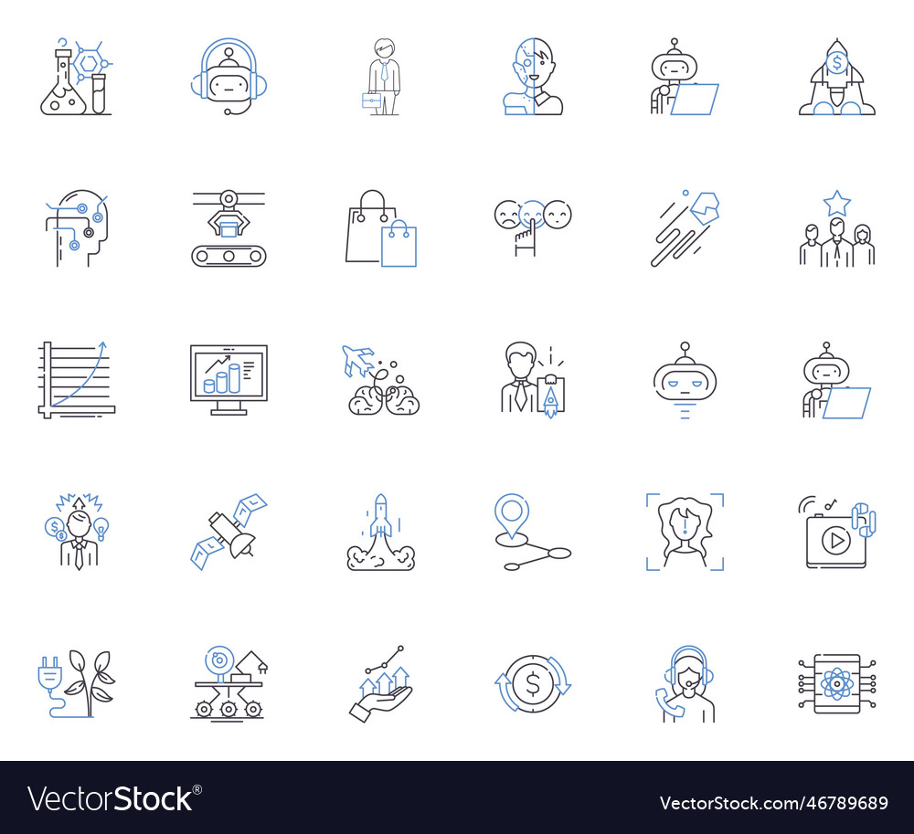 Brilliant idea line icons collection innovation