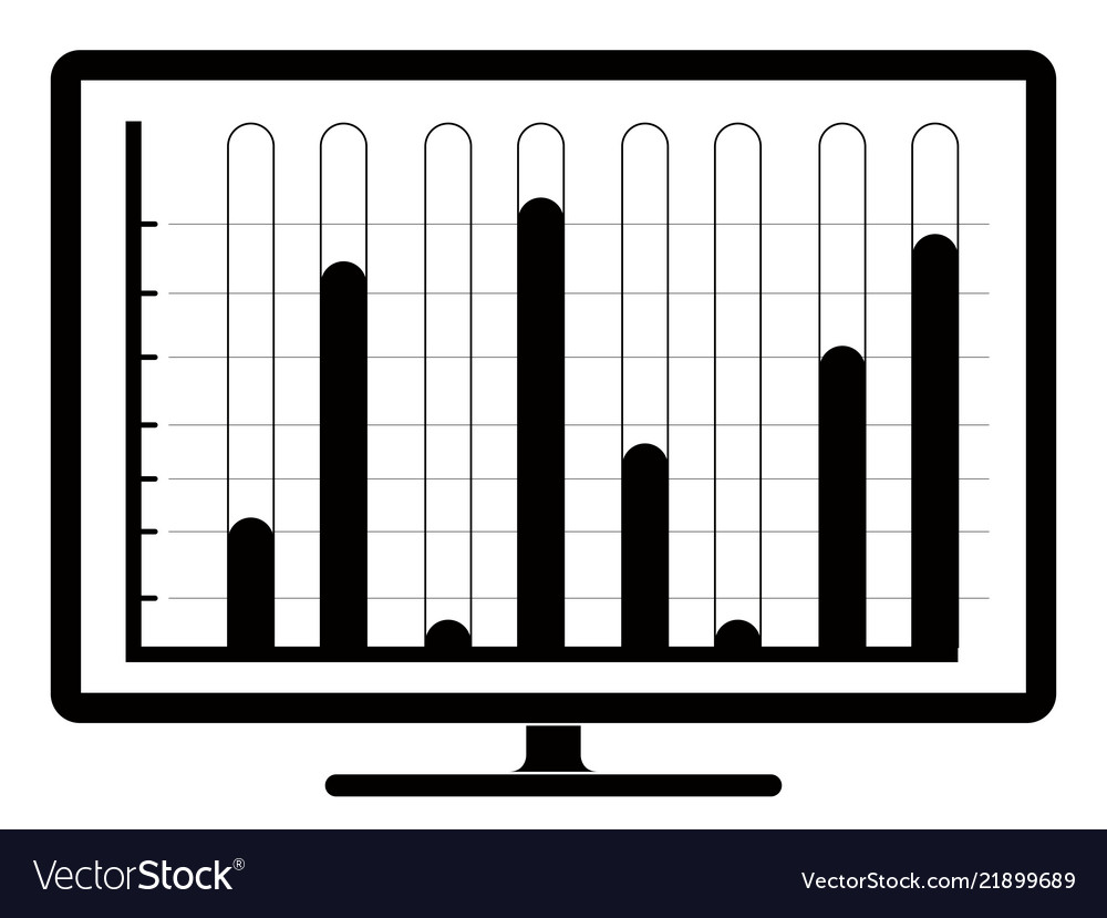 Business graph on a computer screen