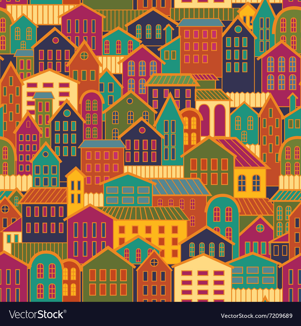 Colorful seamless town background