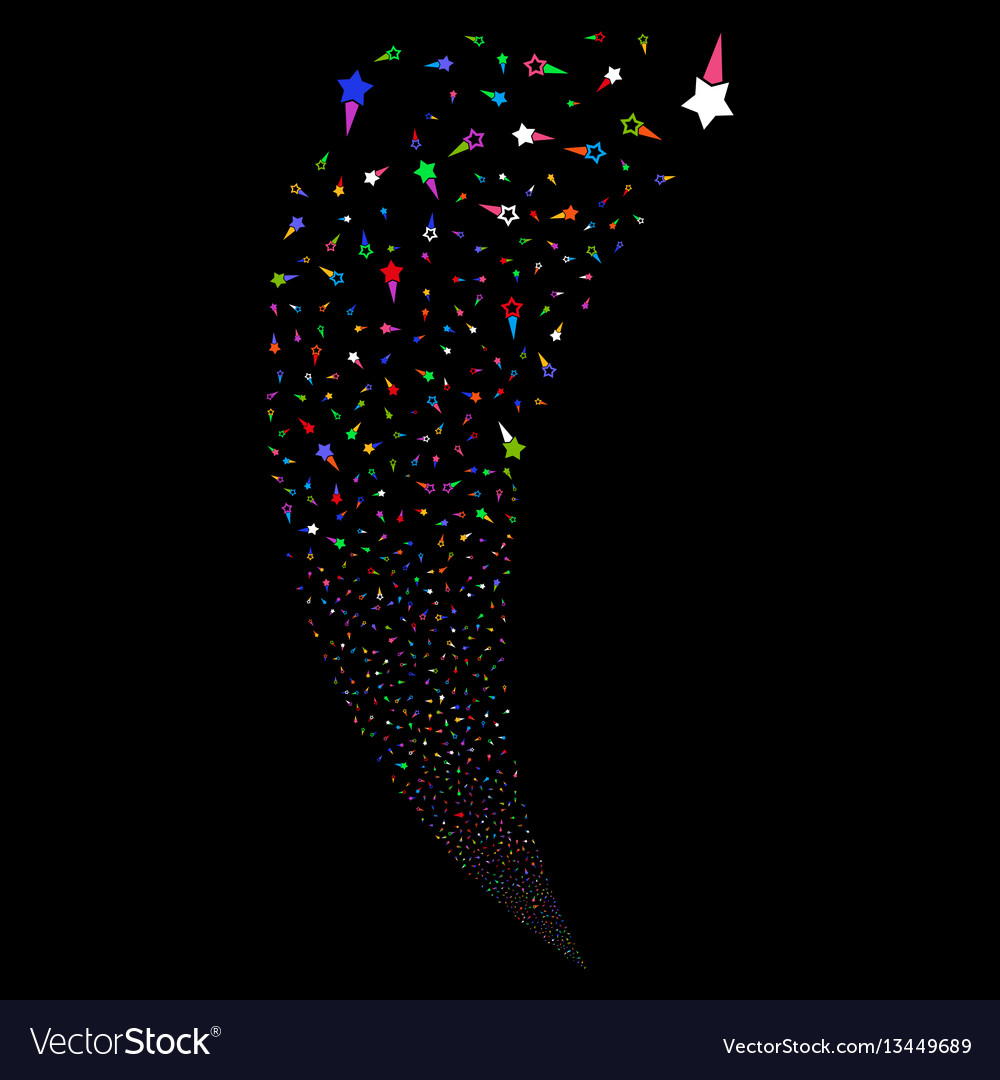 Confetti stars random stream vector image Confetti stars random stream