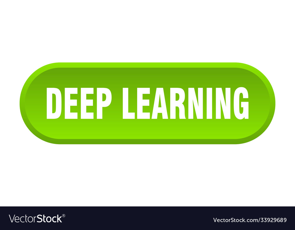 Deep learning button rounded sign on white
