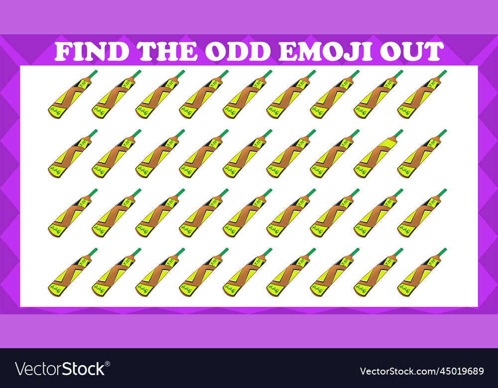 Find the odd emoji out visual logic puzzle game vector image Find the odd emoji out visual logic puzzle game