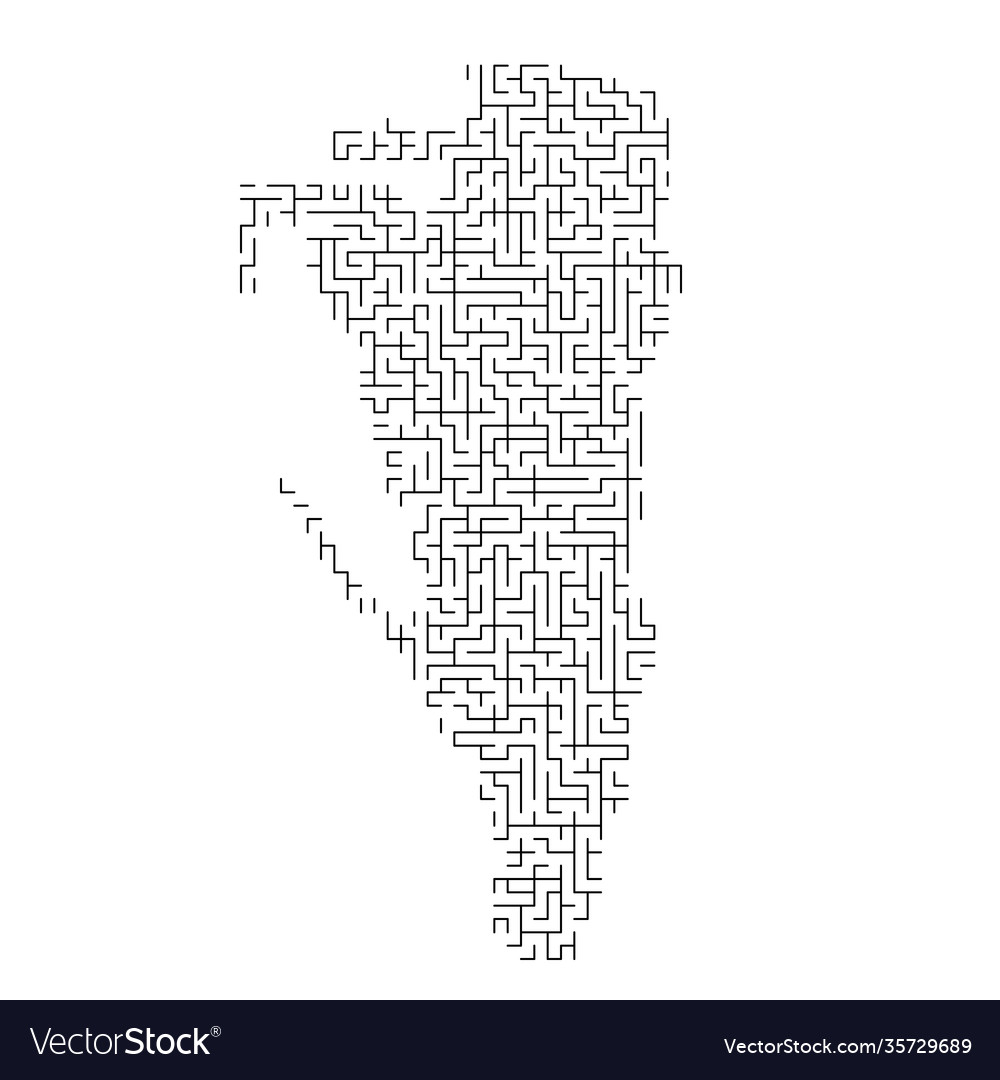 Gibraltar map from black pattern maze grid vector image Gibraltar map from black pattern maze grid