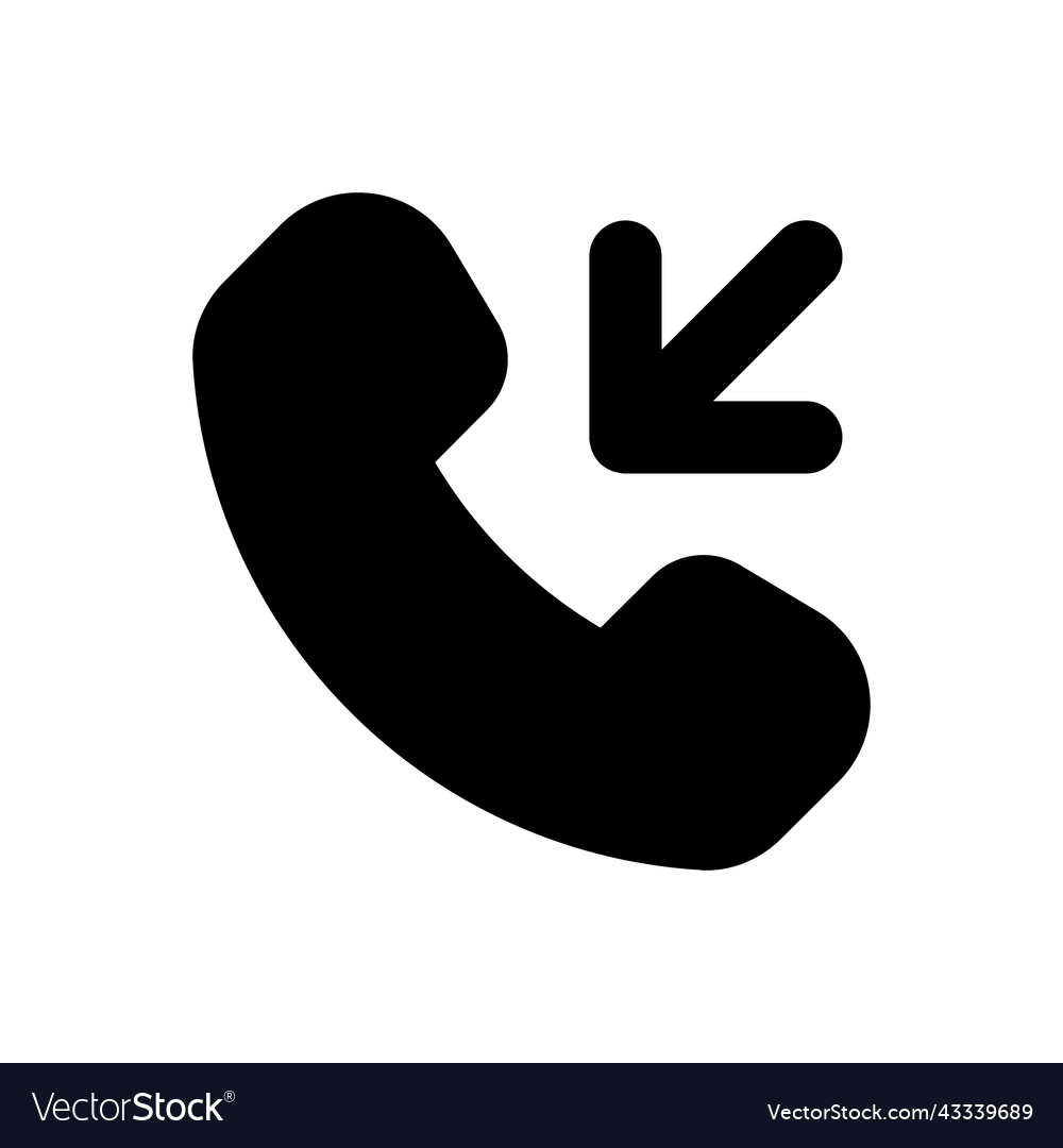 Incoming Call Black Glyph Ui Icon Royalty Free Vector Image