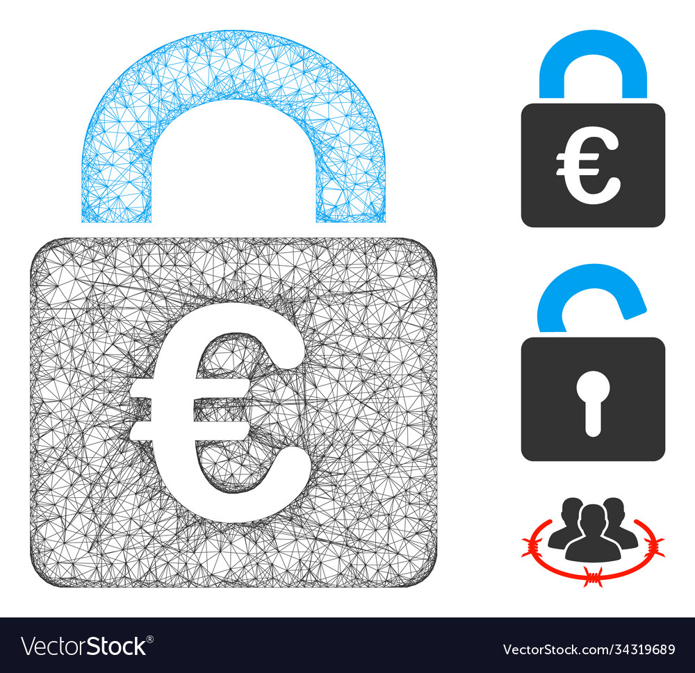 Lock polygonal web mesh vector image Lock polygonal web mesh