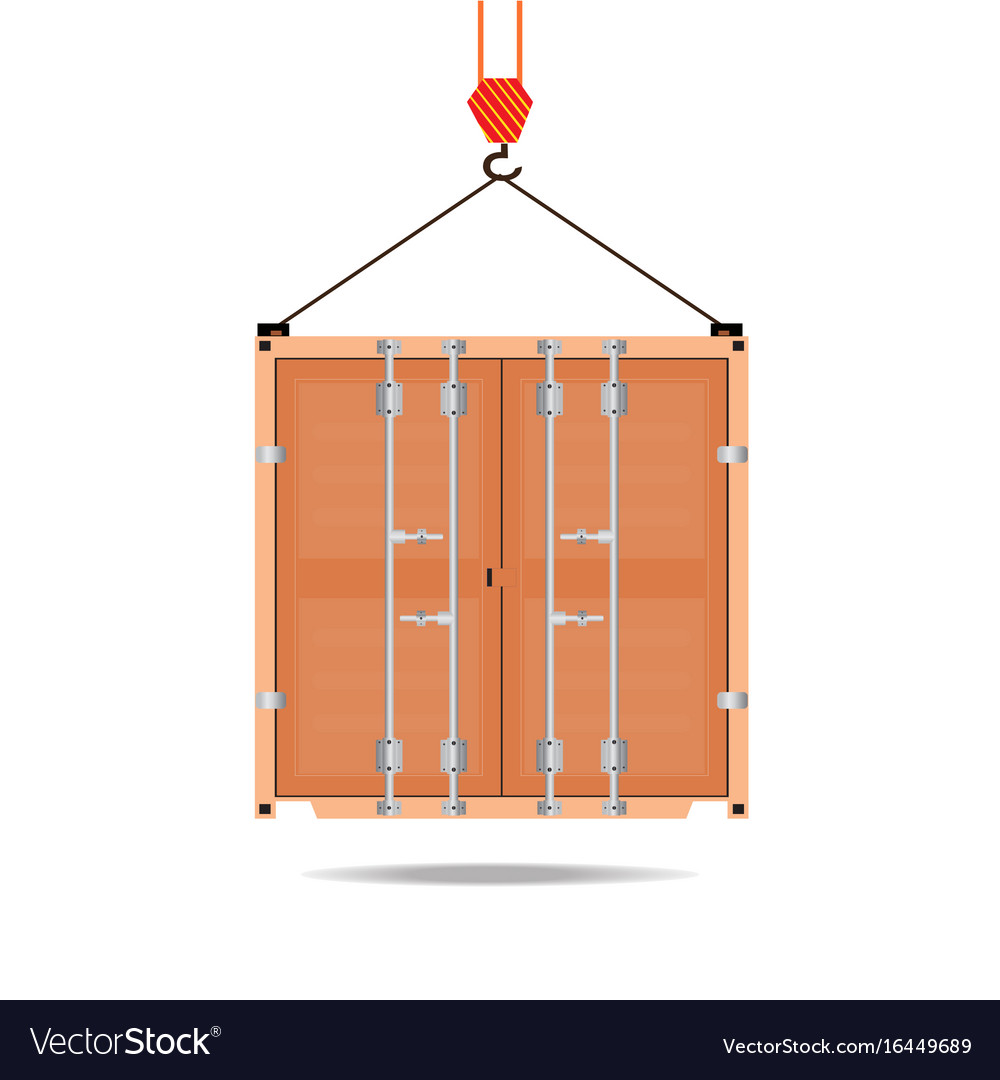 Logistic icon crane hook container isolated