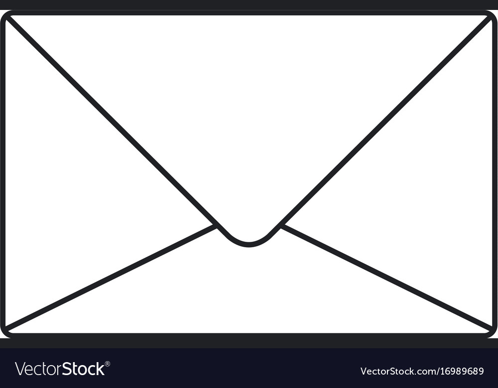 Monochrome silhouette of sealed envelope Vector Image