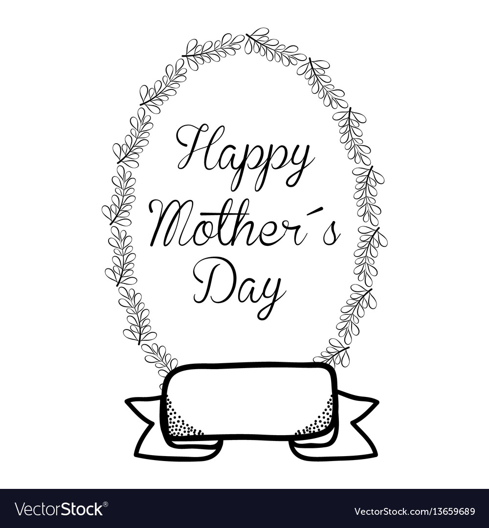 Mother day symbol with branches plants