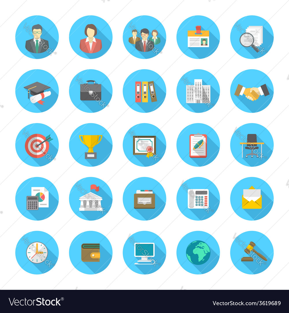 Round Flat Resume Icons Royalty Free Vector Image C62