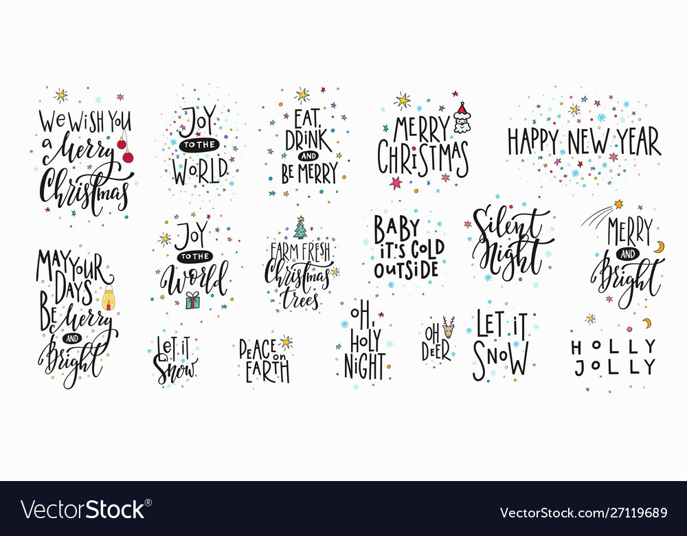 Year lettering typography set