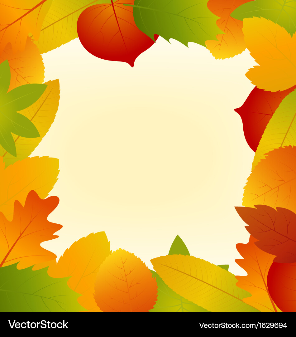 Autumn leaves frame isolated on background Vector Image