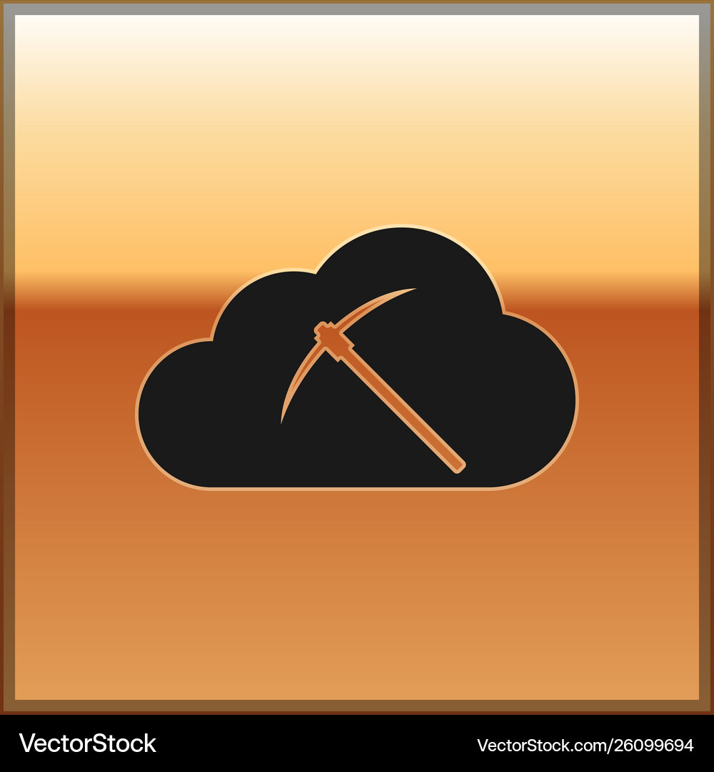 Black cryptocurrency cloud mining icon isolated Vector Image