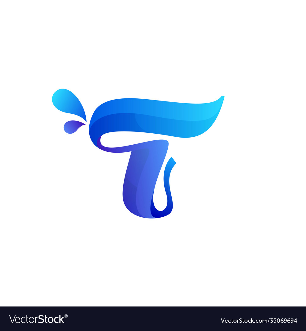 Blue Water T Logo with Drops