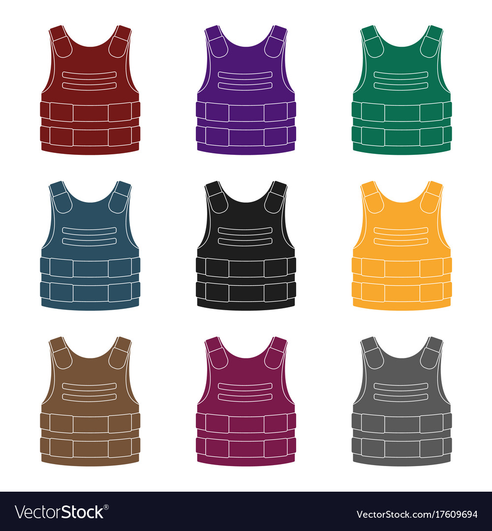 Bulletproof vest icon in black style isolated on