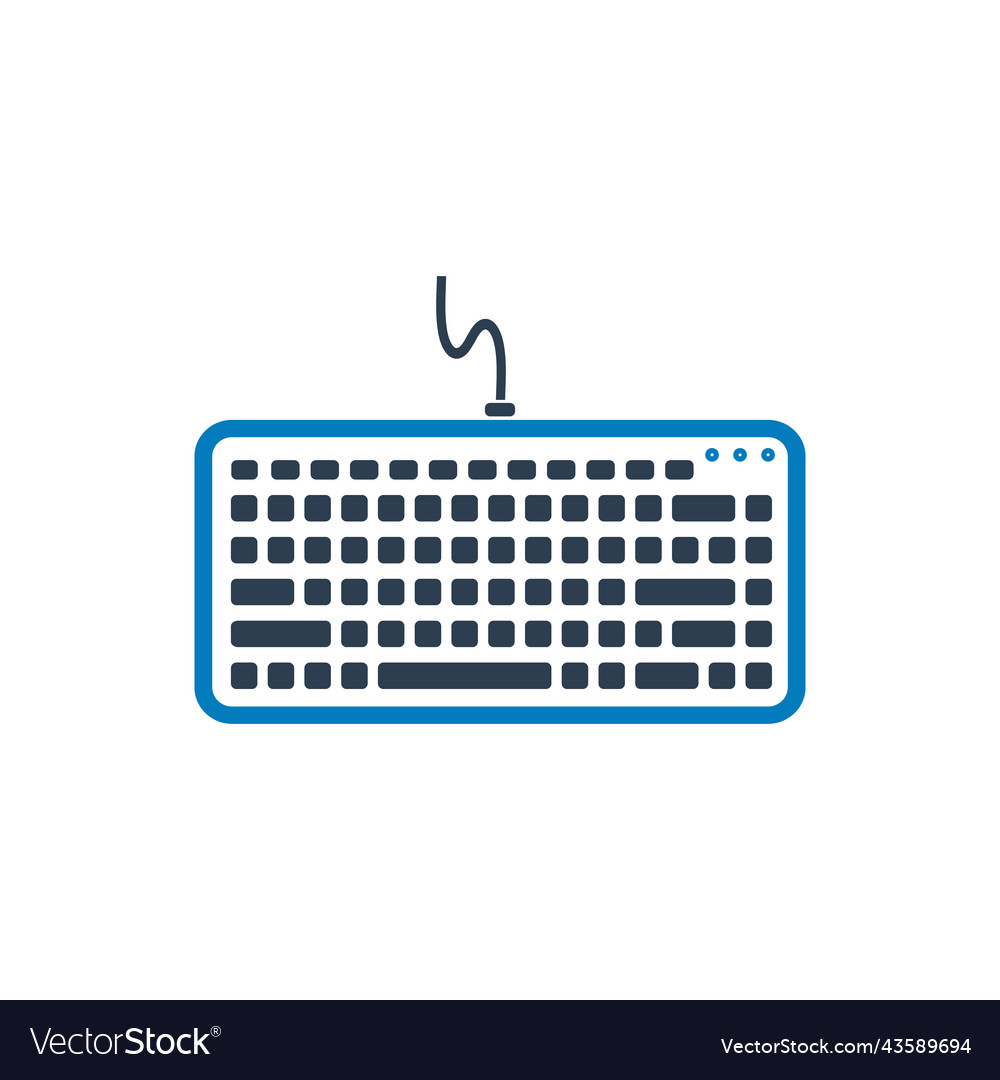 Computer keyboard icon flat style eps