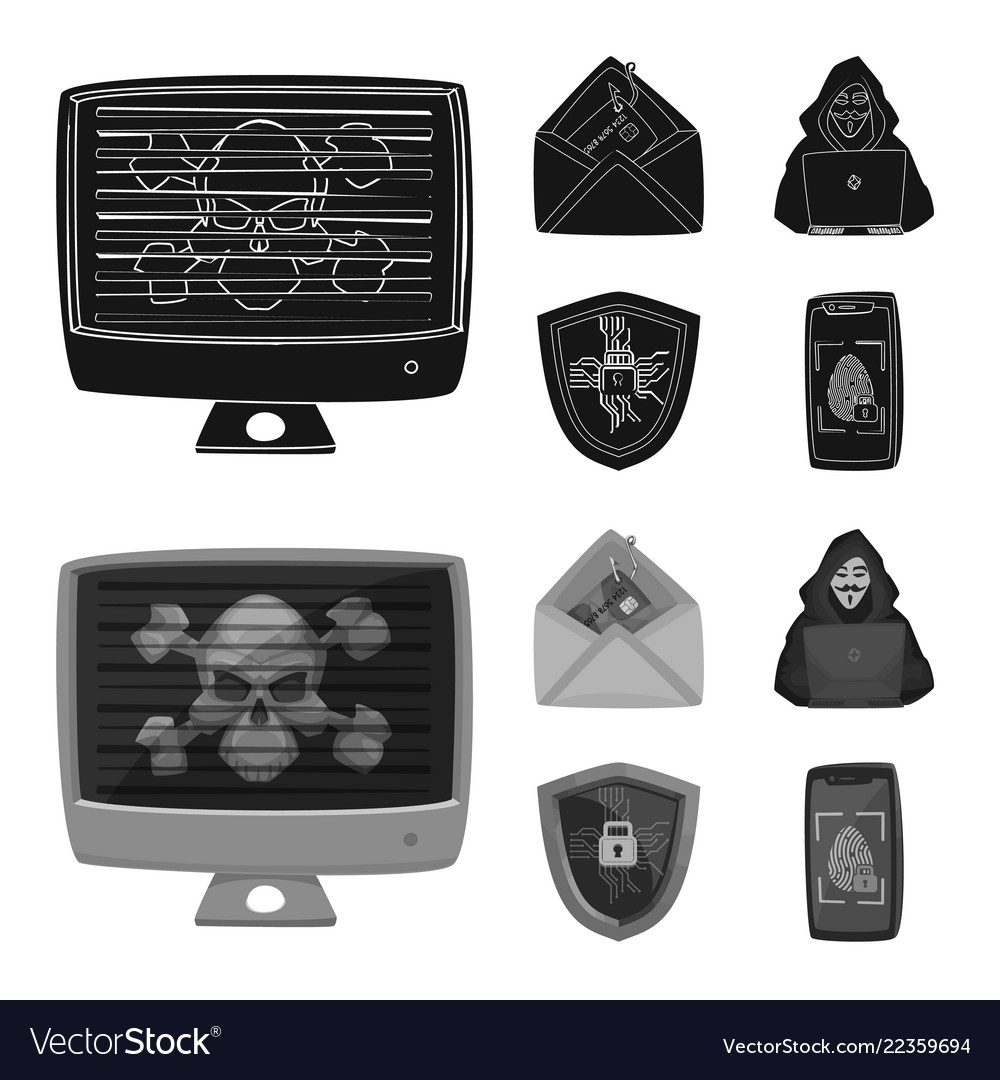 Design of virus and secure symbol vector image Design of virus and secure symbol