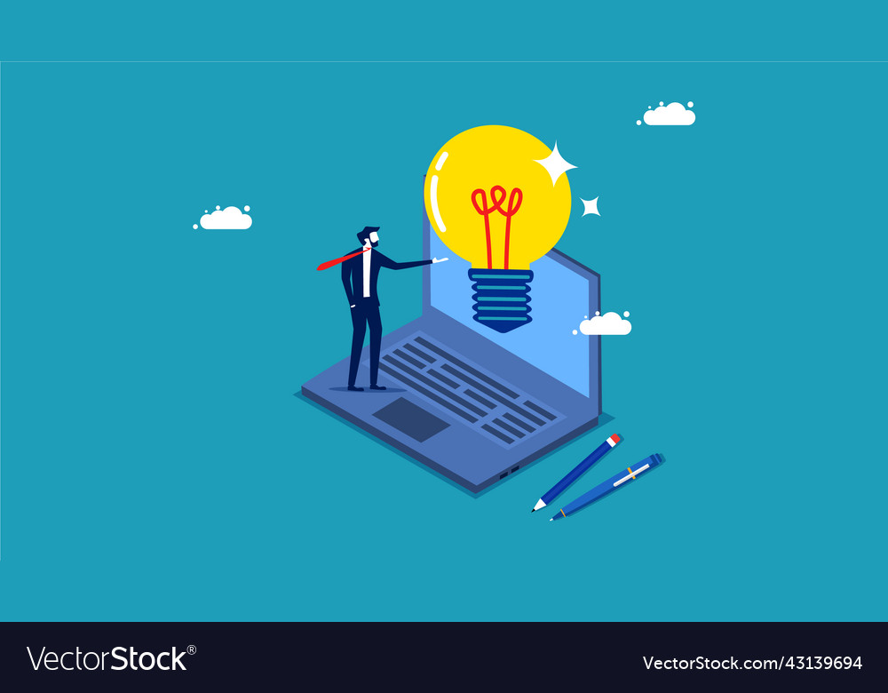 Discover New Business Ideas Leader Of New Ideas Vector Image Discover New Business Ideas Leader Of New Ideas Vector Image