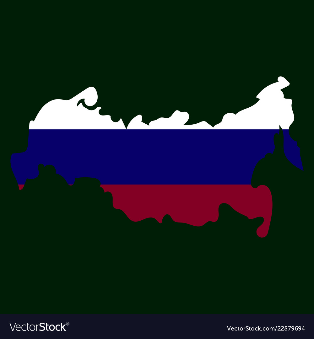 Russia map with flag Royalty Free Vector Image