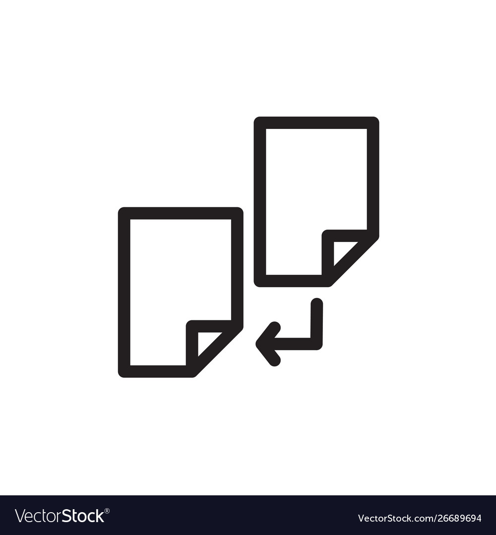 Flat line copy file icon logo element