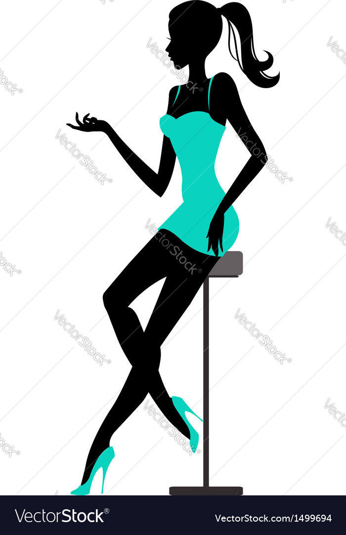 Girl sits in bar