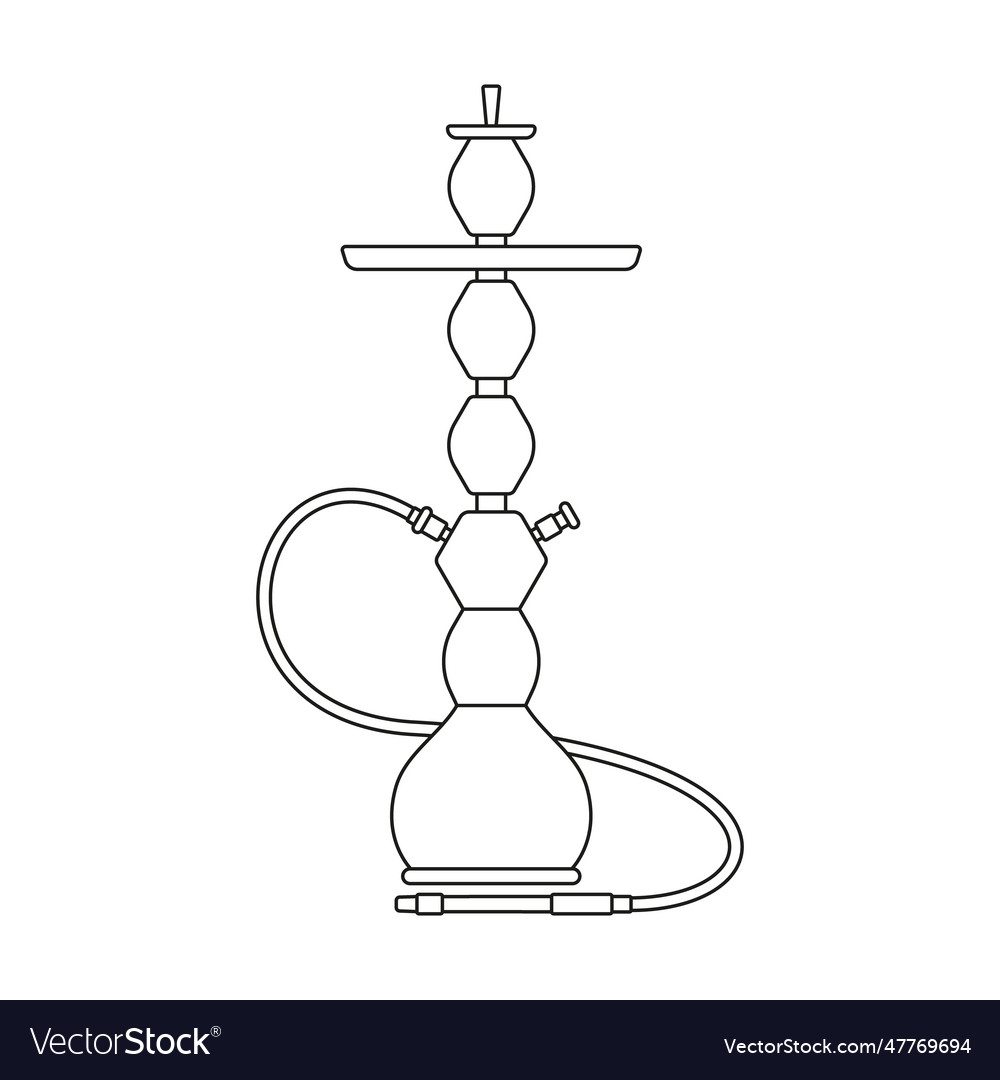 Hookah icon in the form of a flat pattern
