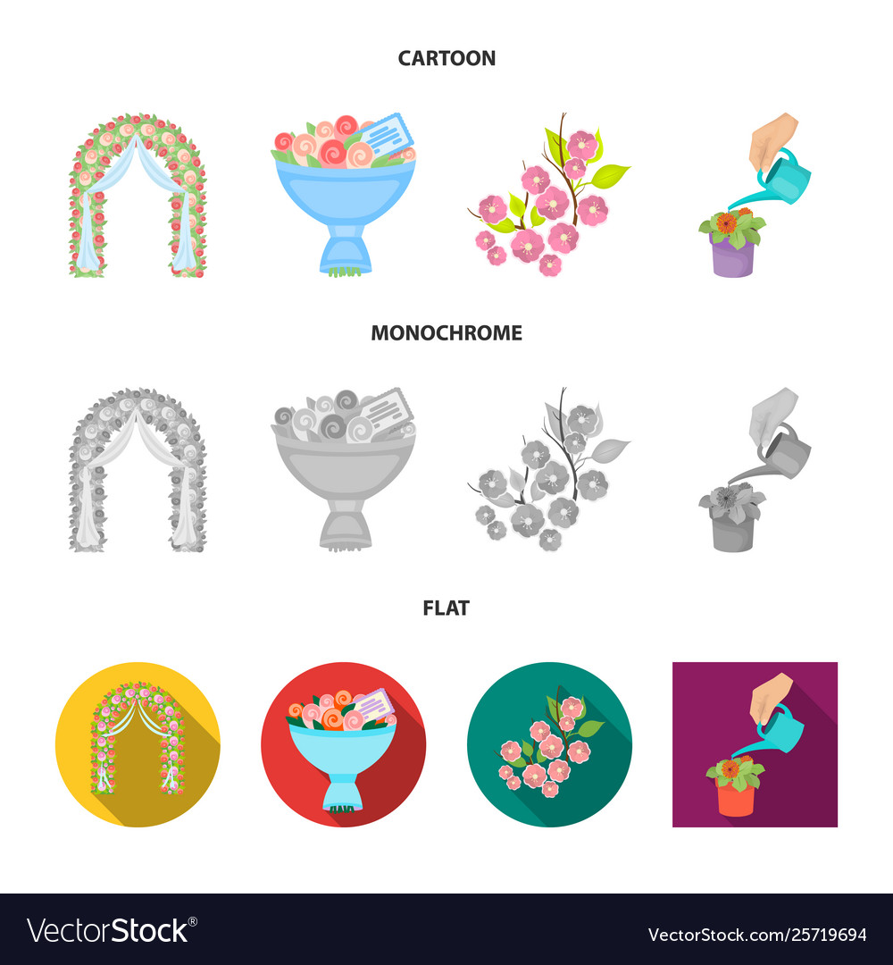 Isolated object spring and wreath logo set