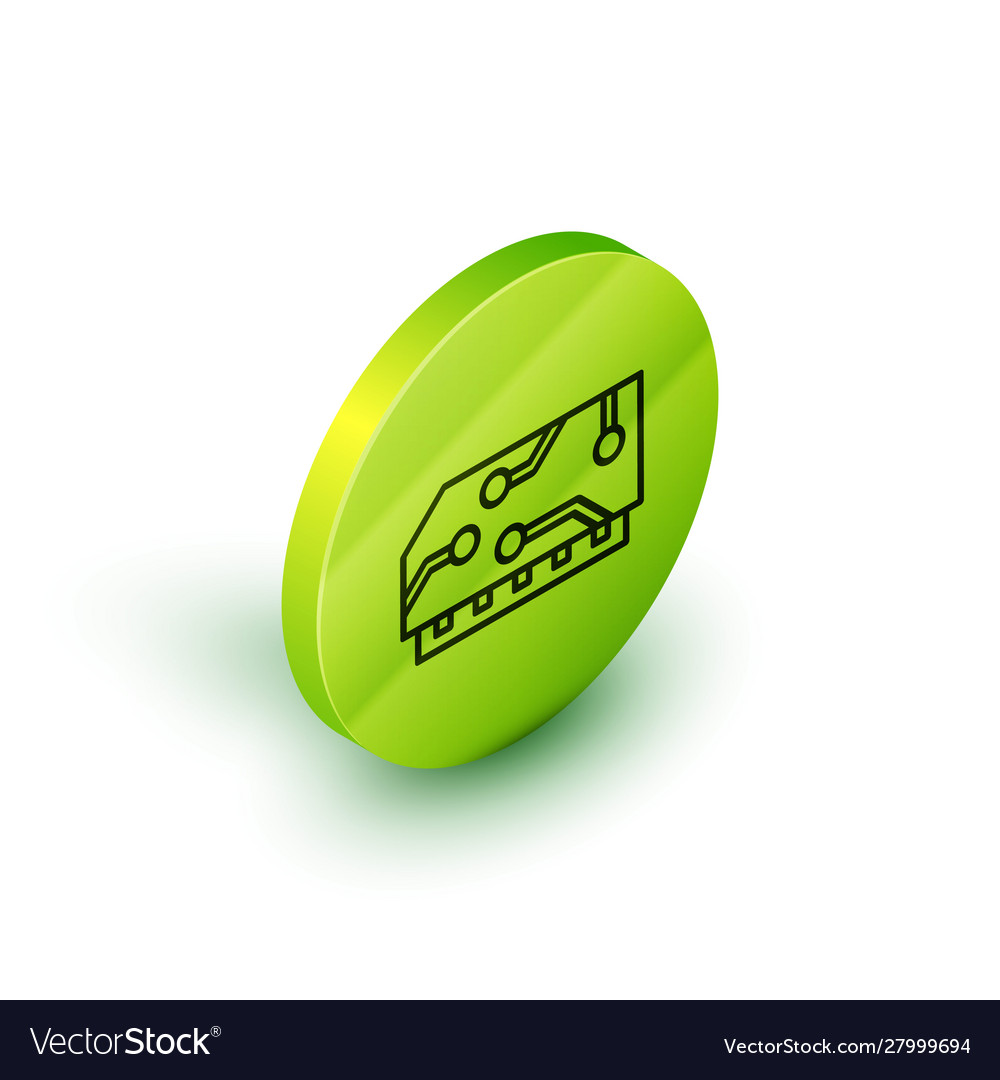 Isometric line ram random access memory icon
