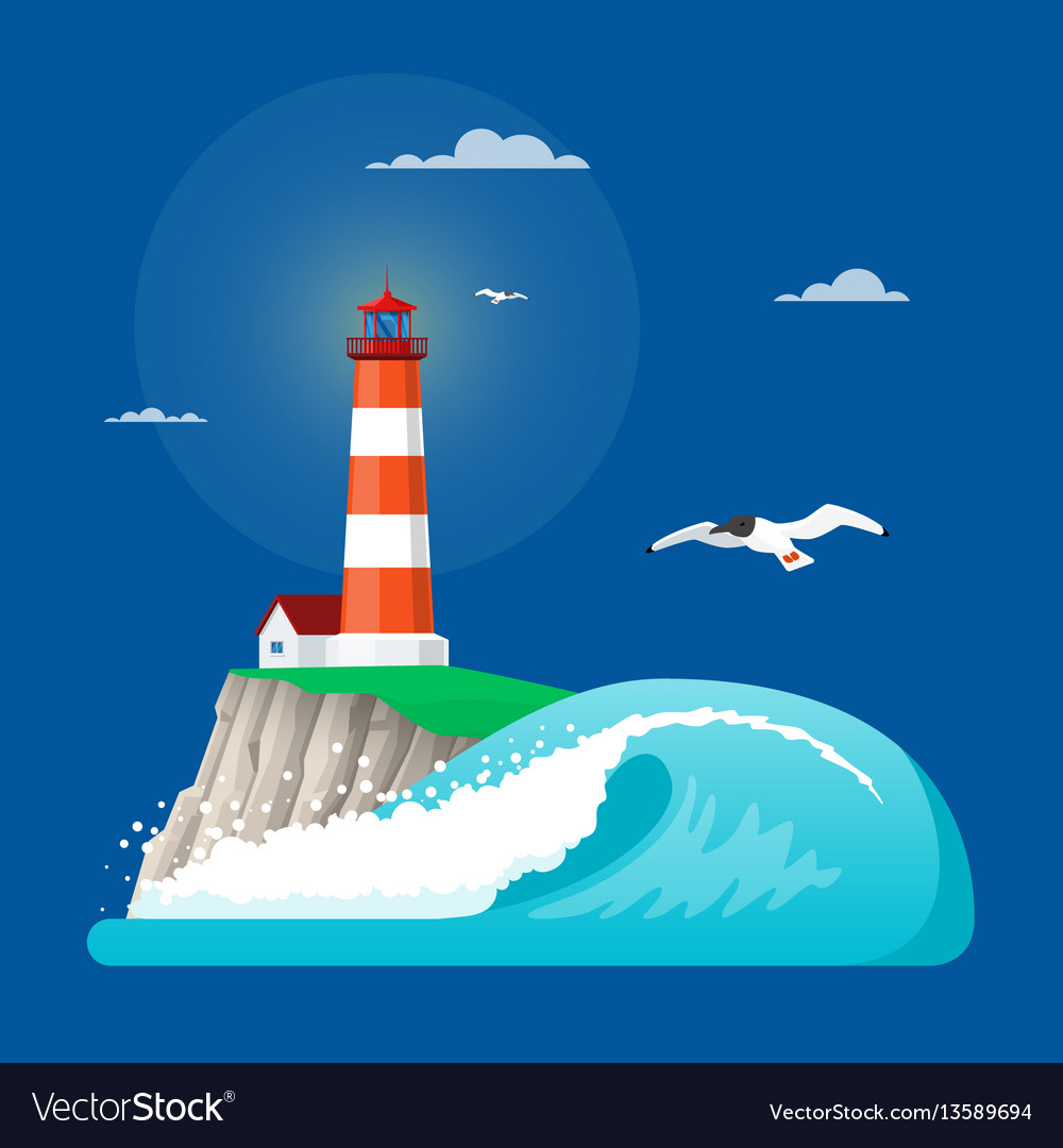 Lighthouse in flat style