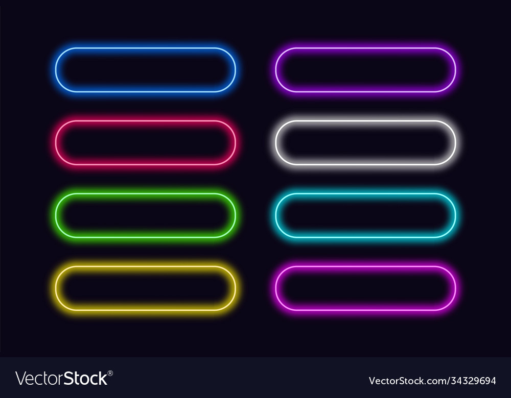 Neon Button Set - Glowing UI