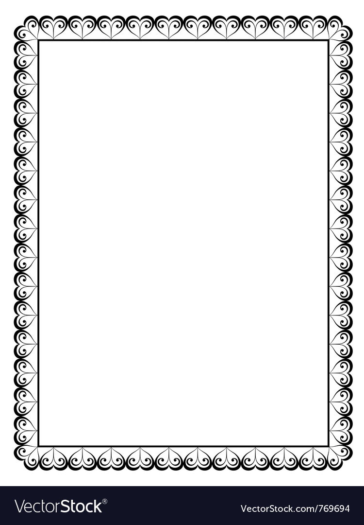 Ornamental frame with heart Royalty Free Vector Image