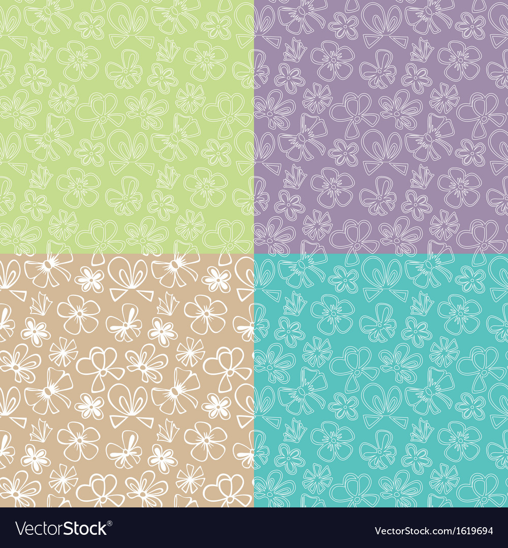 Seamless patterns with ribbon