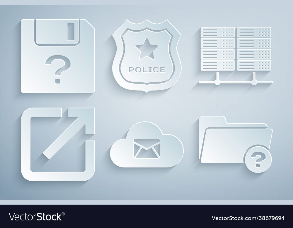 Set cloud mail server data web hosting vector image Set cloud mail server data web hosting
