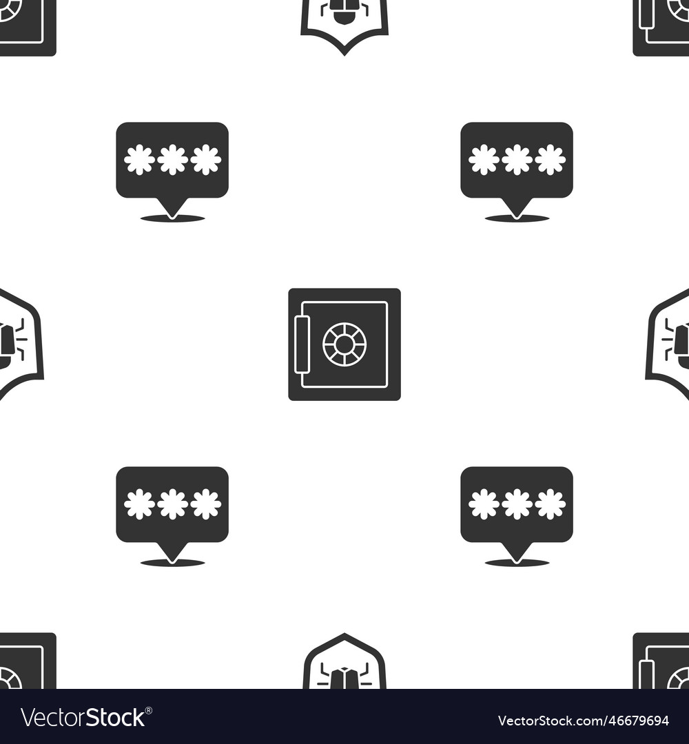 Set system bug safe and password protection vector image Set system bug safe and password protection