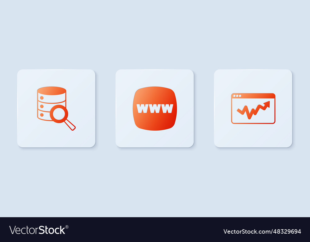 Set website template server and graph chart vector image Set website template server and graph chart