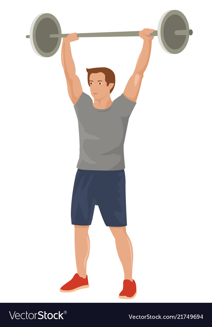 Strong bodybuilder sportsman lifting heavyweight Vector Image