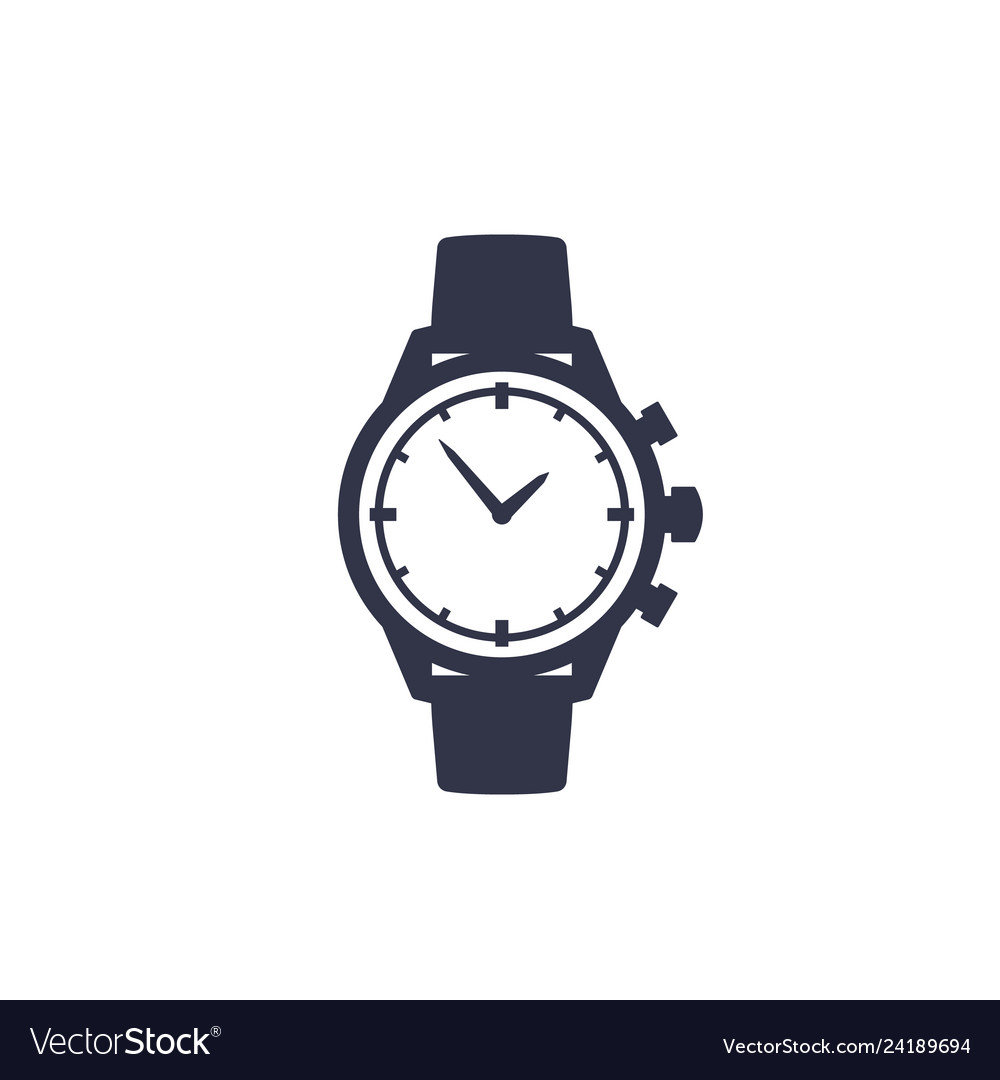 Watch icon isolated on white Royalty Free Vector Image