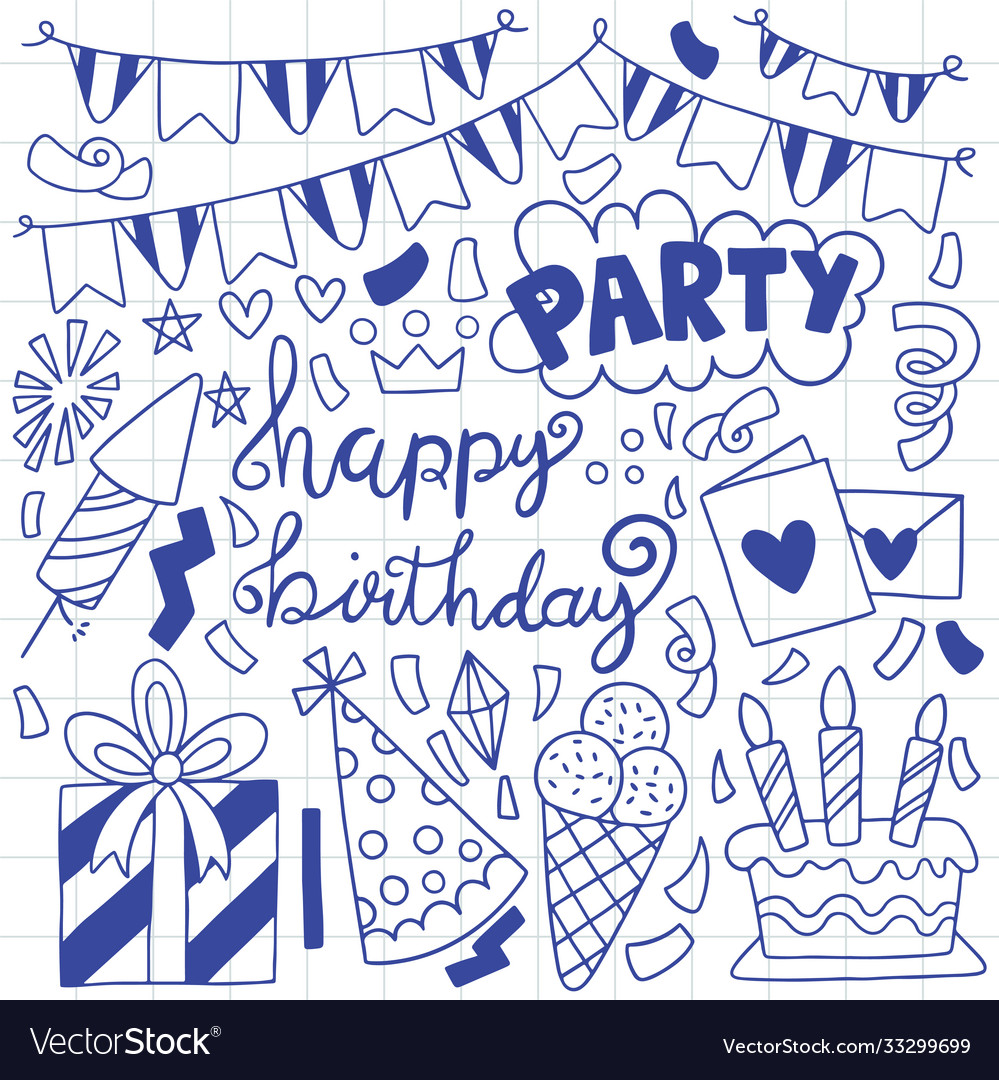 07-09-041 hand drawn party doodle happy birthday
