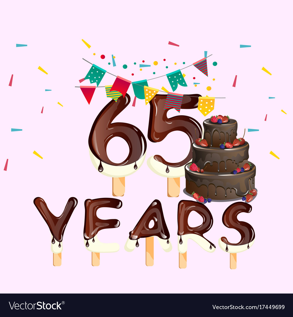 65 years happy birthday card