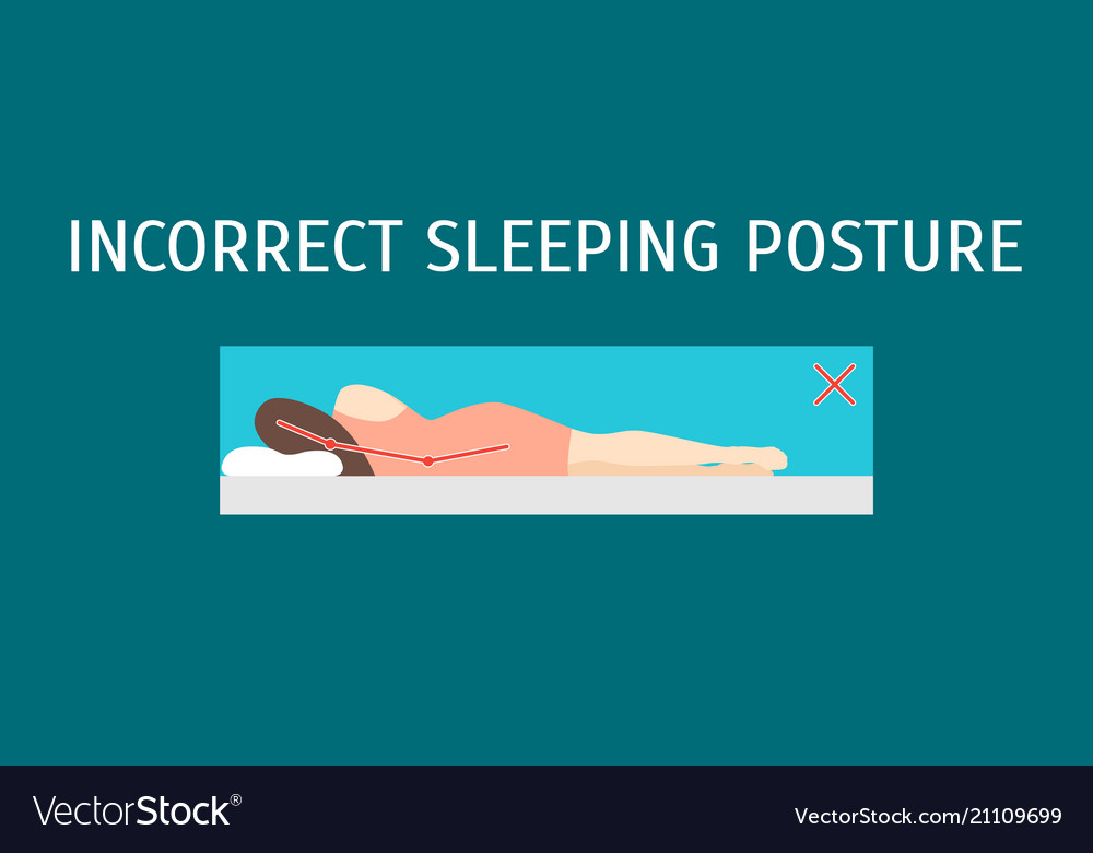 Cartoon incorrect sleeping body posture