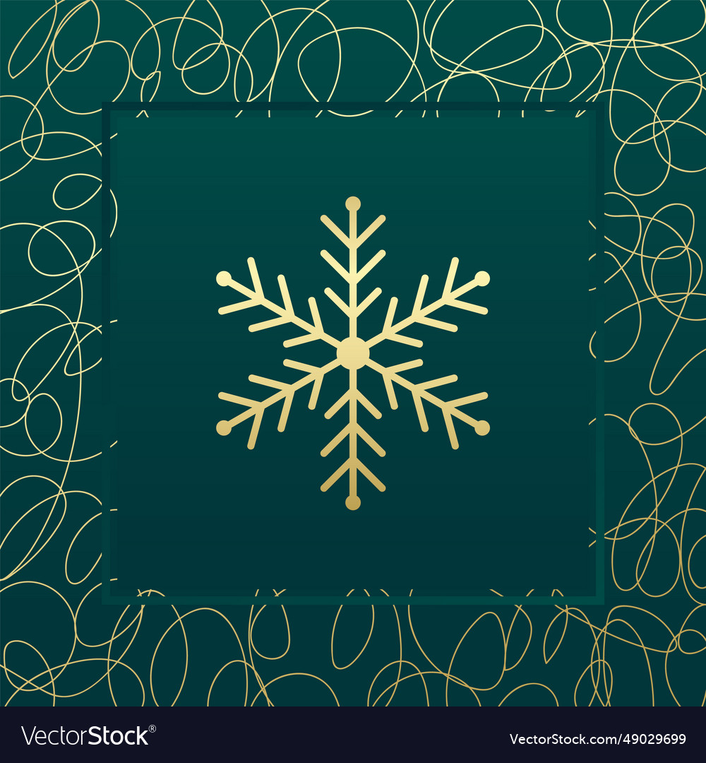 Christmas and new year greeting card snowflake