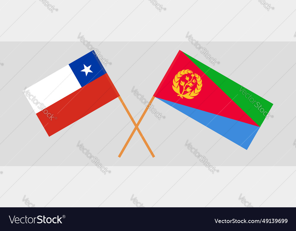 Crossed flags of chile and eritrea official