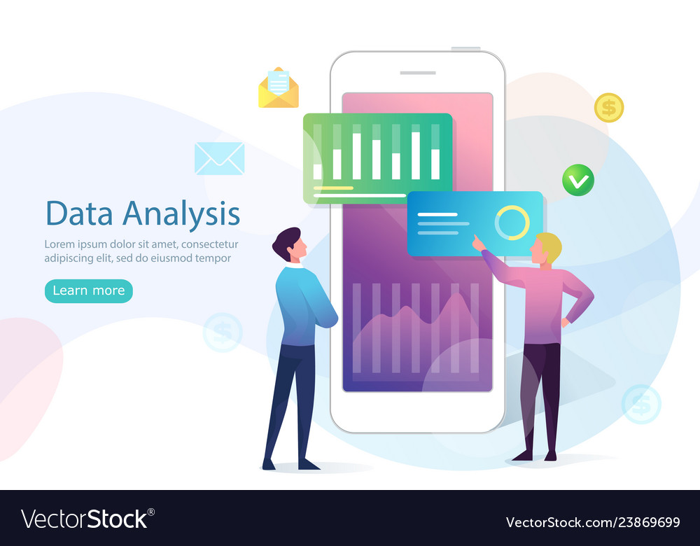 Data analysis concept with characters engine