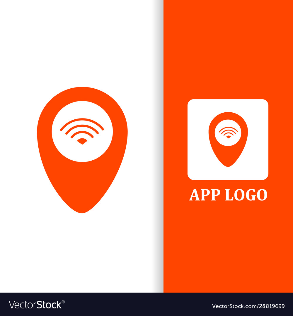 Design logo pointer wifi for app business vector image Design logo pointer wifi for app business