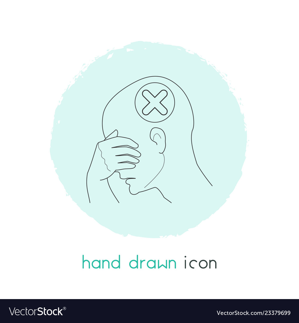 Failure icon line element vector image Failure icon line element