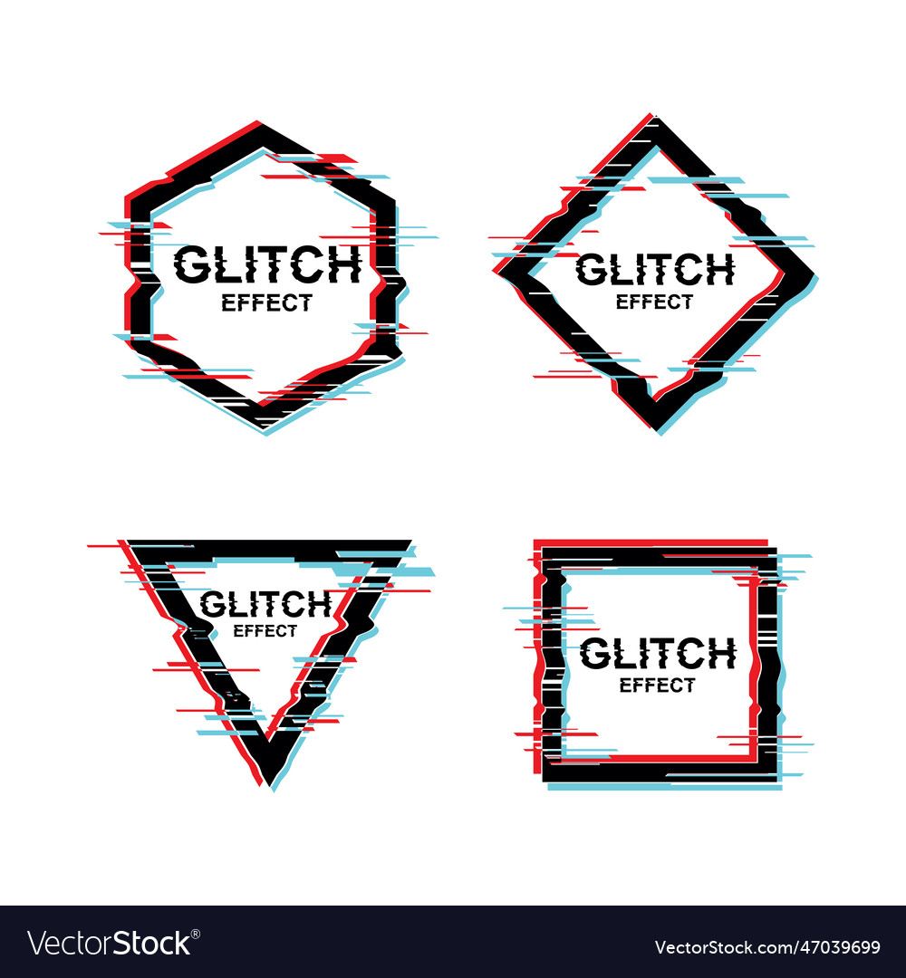 Frame text design with glitch effect