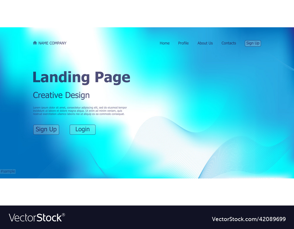 Gradient light web template landing page digital