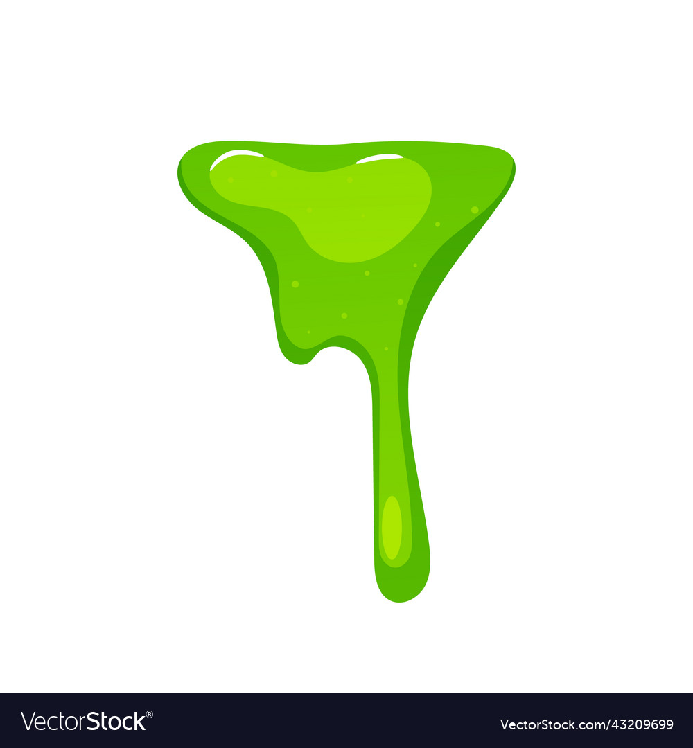 Isolated dripping slime green toxic blob element vector image Isolated dripping slime green toxic blob element